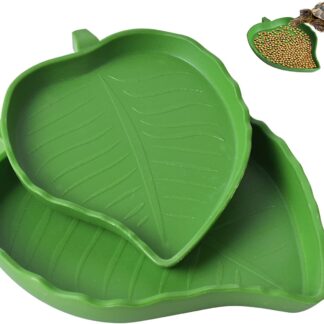 Bol d'eau et de nourriture pour reptiles en forme de feuille