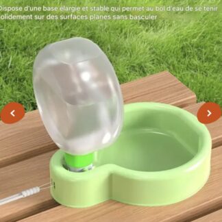 Gamelle D'eau Pour Chiens à Conception Spacieuse, Étanche & Polyvalente avec Lanière Verte - Lytech